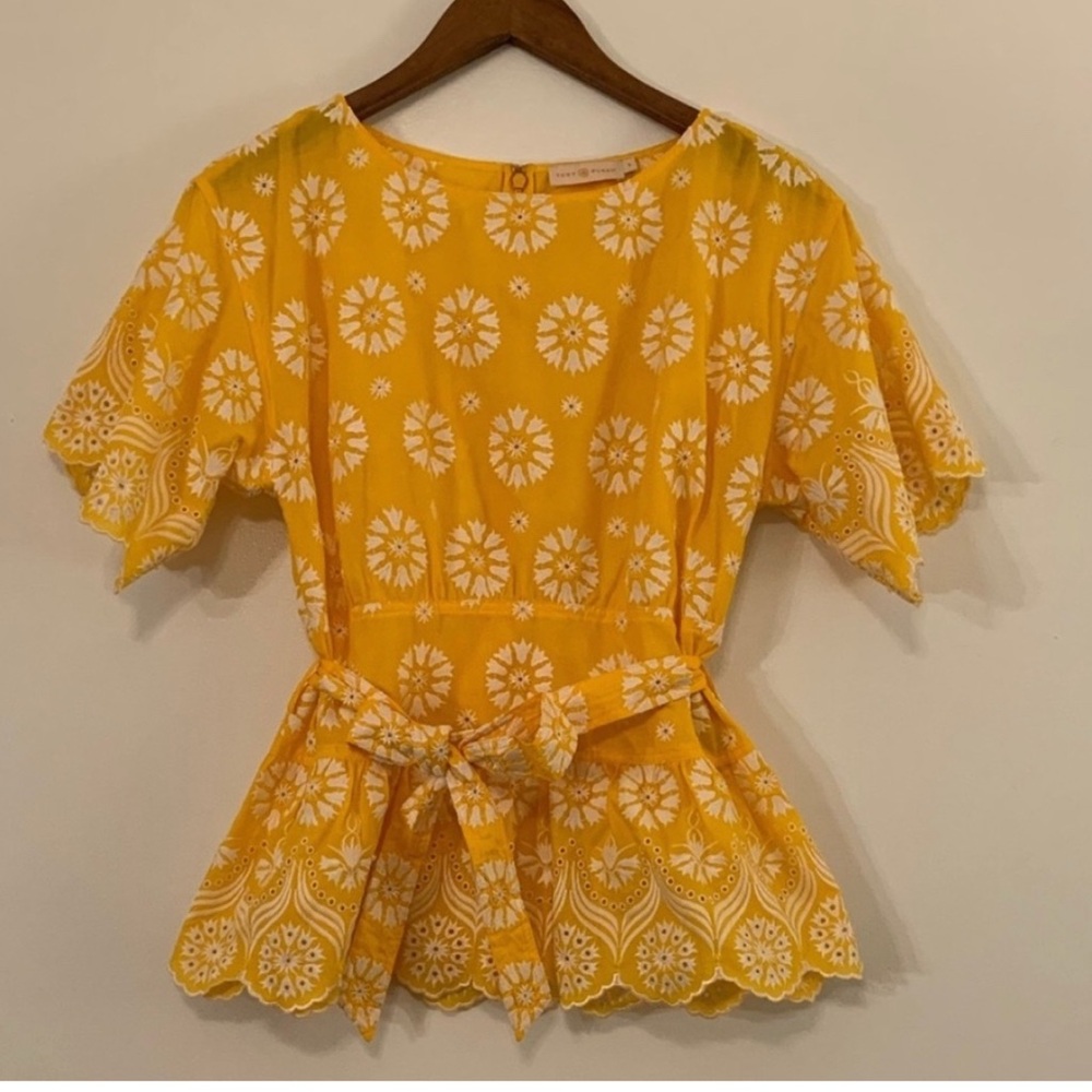 Tory Burch Yellow Blouse with Elegant Design